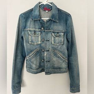 Blue Cult Denim Jacket, size S. Stretch denim!